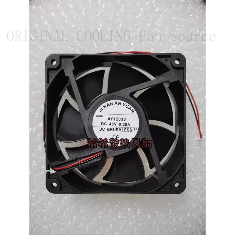 H  1PCS AY12038 DC48V 0.28A 12CM 2-Pin Cooling Fan