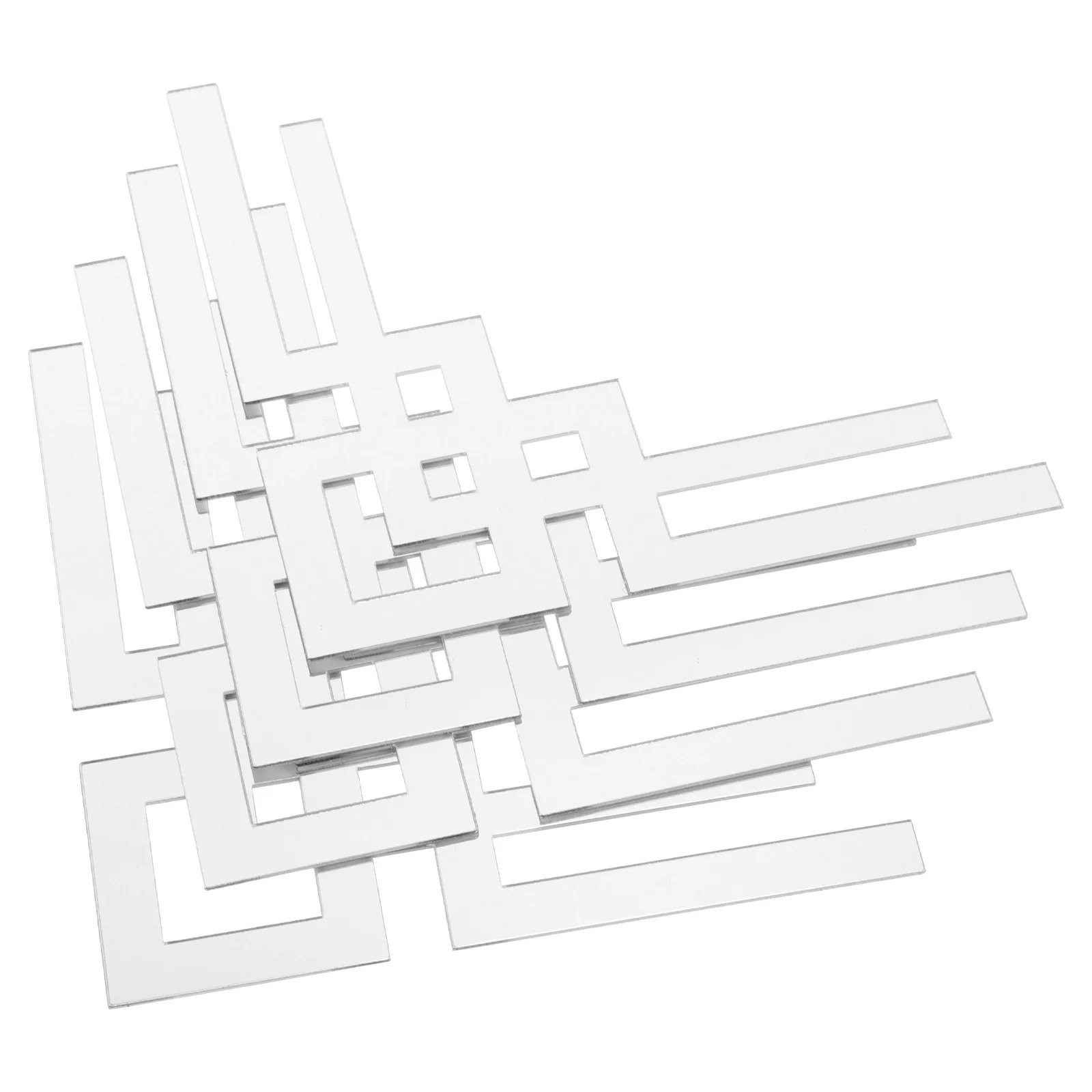 

4Pcs Corner Applique Mirror Stickers Acrylic Hollow Design Removable Peel Stick Wall Decals for Living Room Bedroom Cabinet