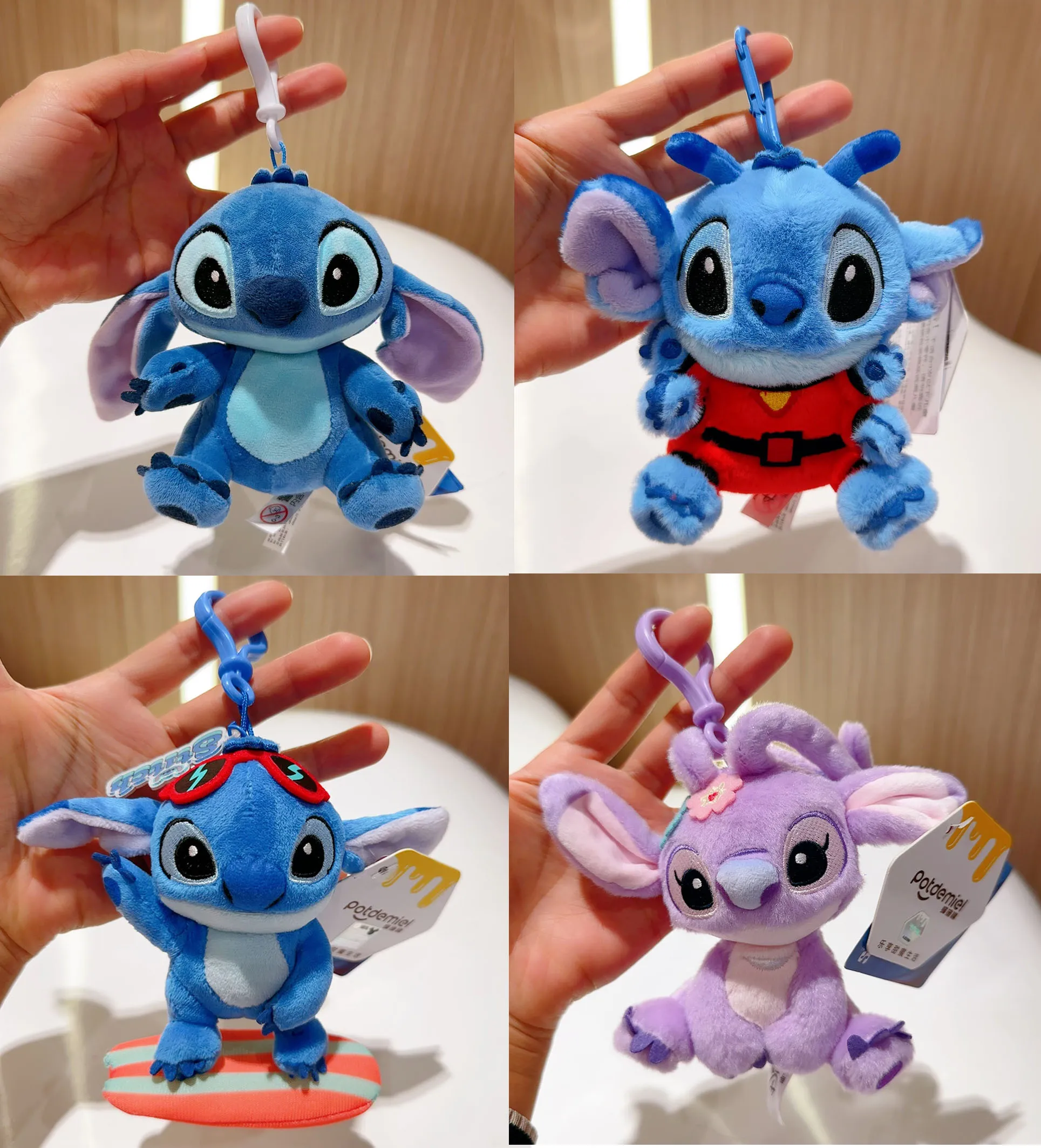 Original Disney Toy Story Stitch Kawaii Winnie Lotso muñeco de peluche dibujos animados relleno Anime llavero colgante correa juguetes regalo para niños