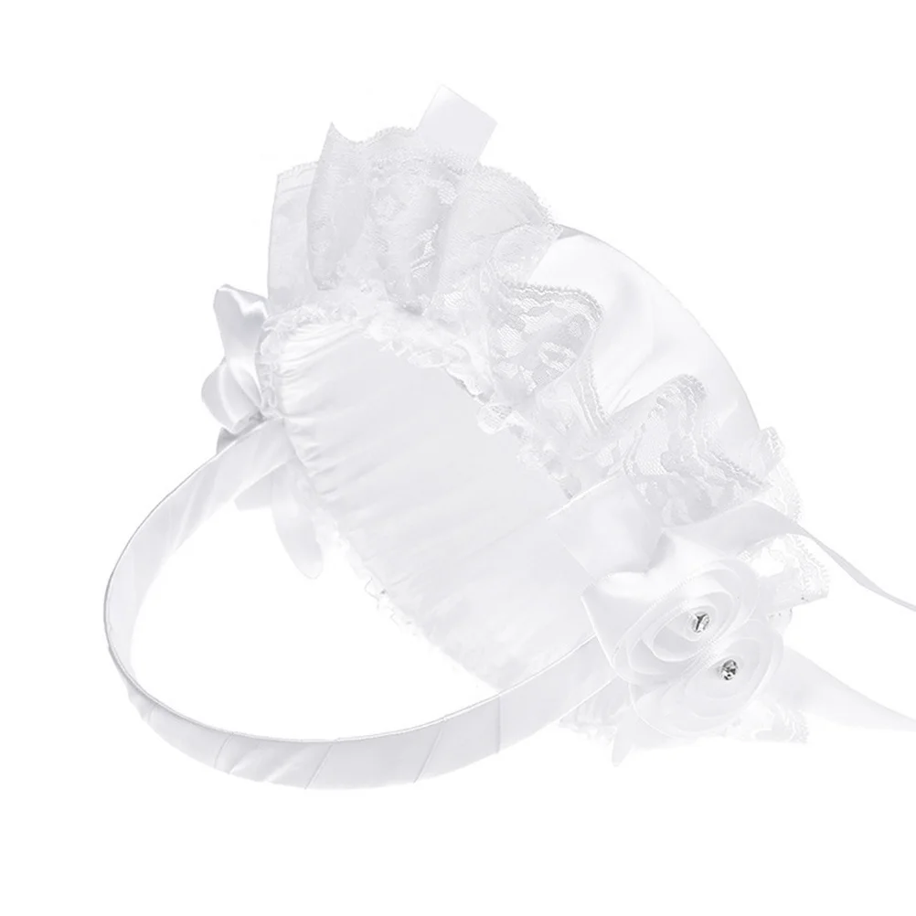 

Wedding Lace Flower Basket White Delicate Flower Girl Baskets for Special Occasions Romantic Bridal Decorations