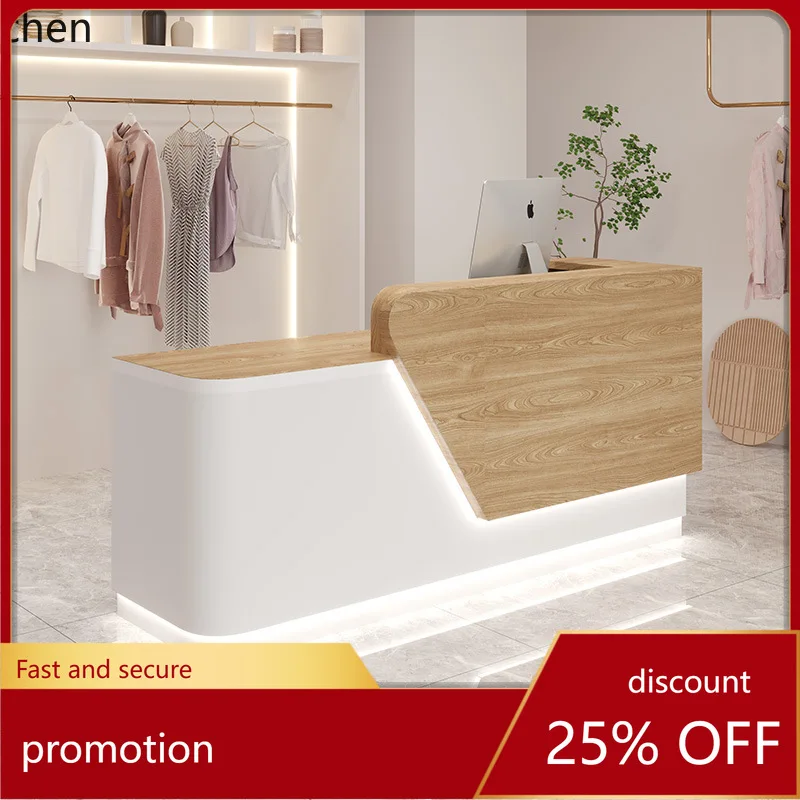 HXL Simple Modern Front Desk Beauty Salon Barber Shop Bar Counter Milk Tea Shop Reception Counter