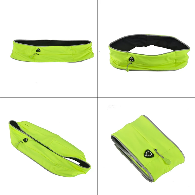Marathon-Laufgürtel für Mobiltelefone Unisex Sporttaschen Fitness-Gürtel Hüfttasche Radfahren Joggen Reflektierender Streifen Gürteltasche – Detail 2