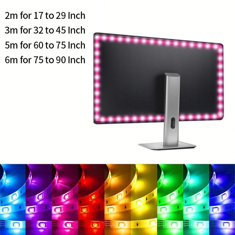 LED Light Strip 5050 RGB Flexible Tape Set APP Control for Bedroom With Remote App Control TV Desktop Backlight Diode for Party