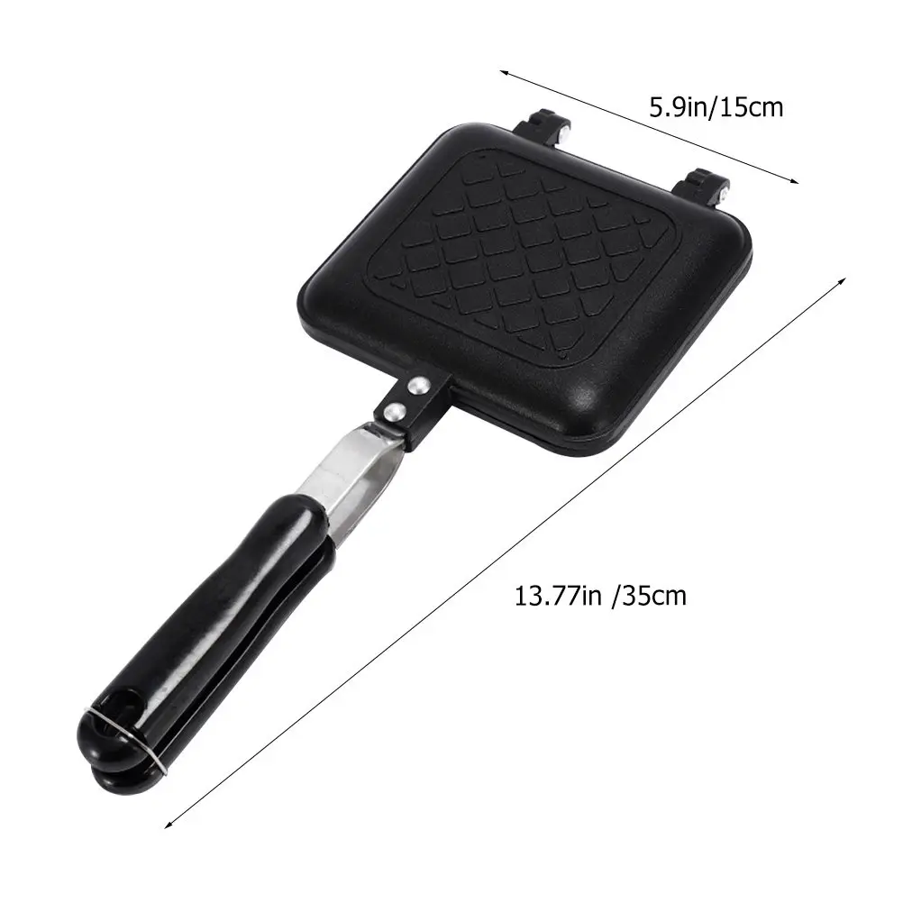 Household Sandwich Frying Pan Non Stick Double Side Baking Mold Kitchen Essential Outdoor Indoor Sandwich Maker Bread Cooking