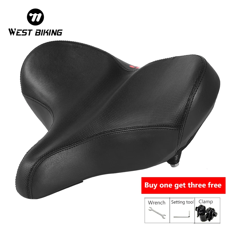 

WEST BIKING Oversized Comfort Bike Seat Widened Cycling Bicycle Saddle with Soft Thickened Waterproof for Women Men Outdoor Bike