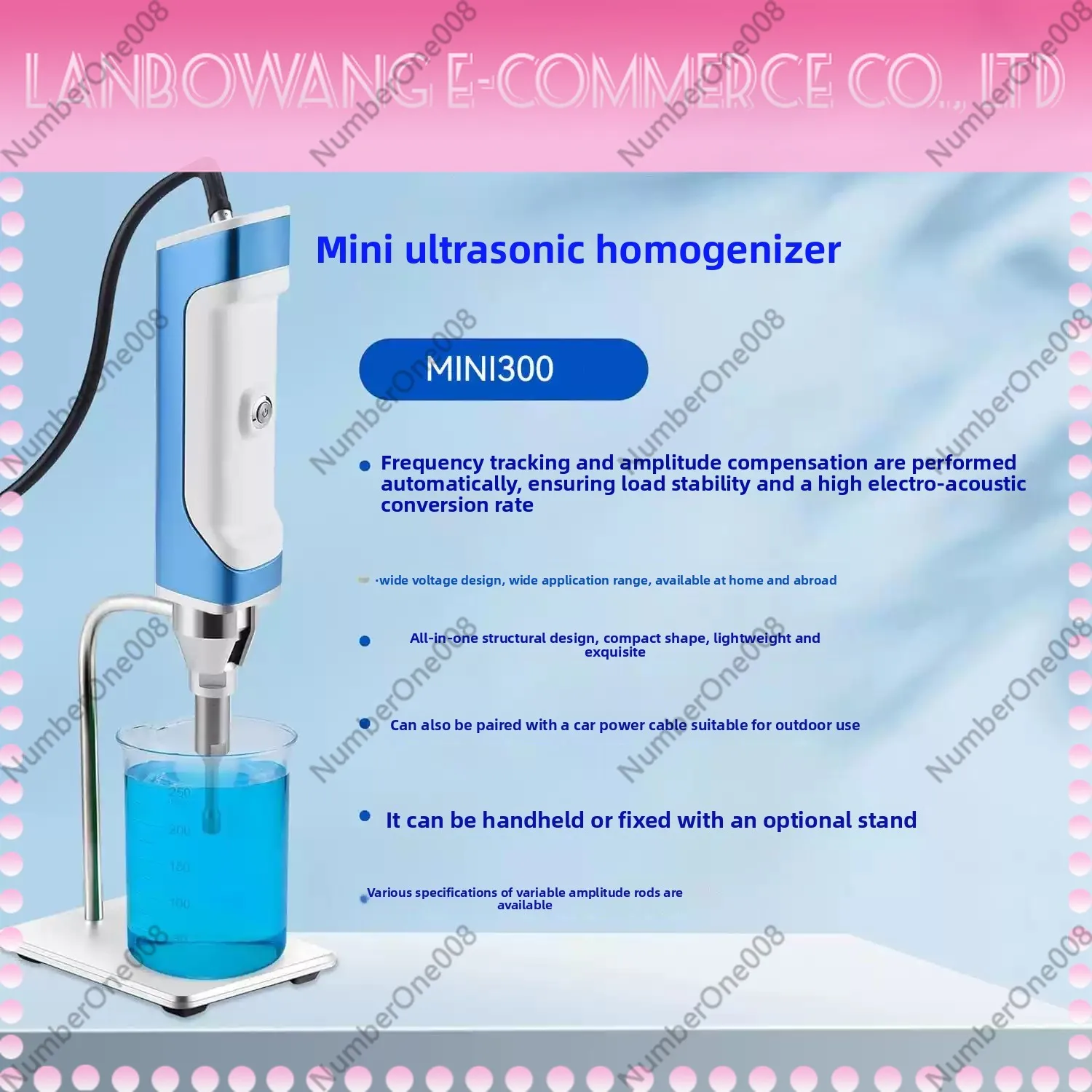 Handheld Ultrasonic Homogenizer Emulsifier Processor Cell Disruptor Mixer with Bracket Carrying Case 85-240V,Mini Cell Disruptor
