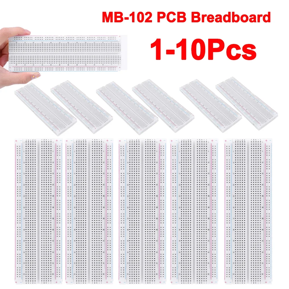 10-1 pz Breadboard 830 Point PCB Bread Board MB-102 prototipo PCB Breadboard senza saldatura Protoboard Circuit PCB Kit fai da te