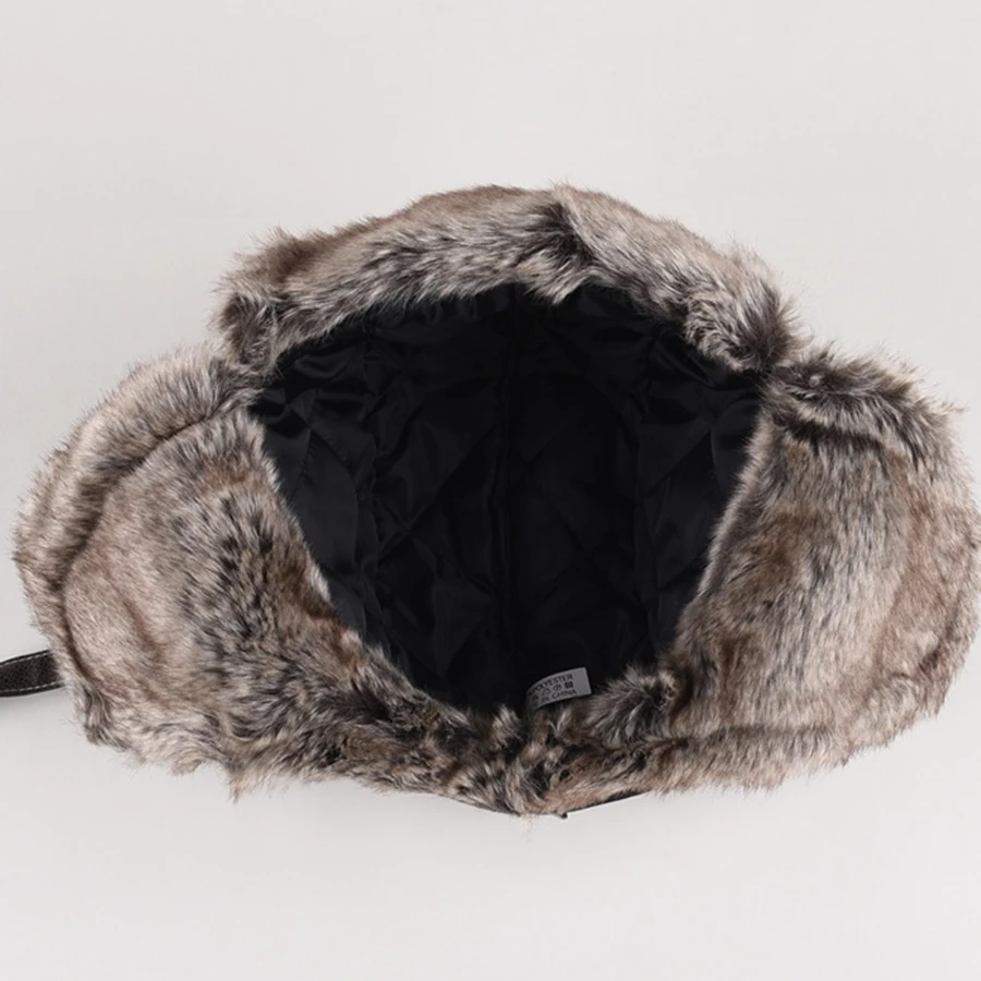 Winter Bomber Hat Men Women\'s Pilot Aviator Trapper Hat  Outdoor Motorcycle Windproof Warm Faux Fur Earflap Hat