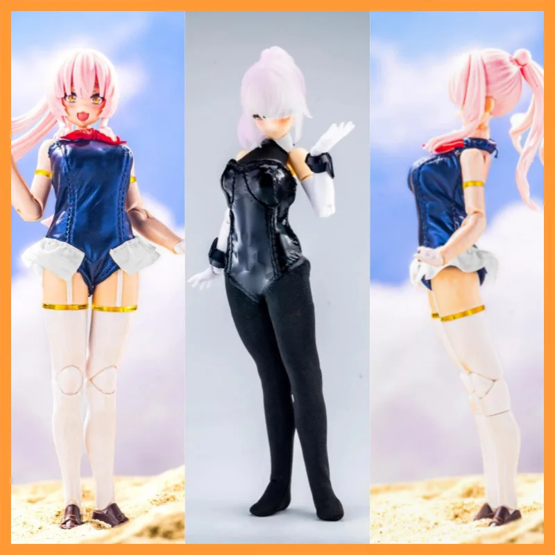 

Масштаб 1/12 C019 C018, черный сексуальный топ с открытой спиной, комплект чулок, синий сладкий бант, украшение, купальник, подходит для 6-дюймовой экшн-фигурки, модель игрушки