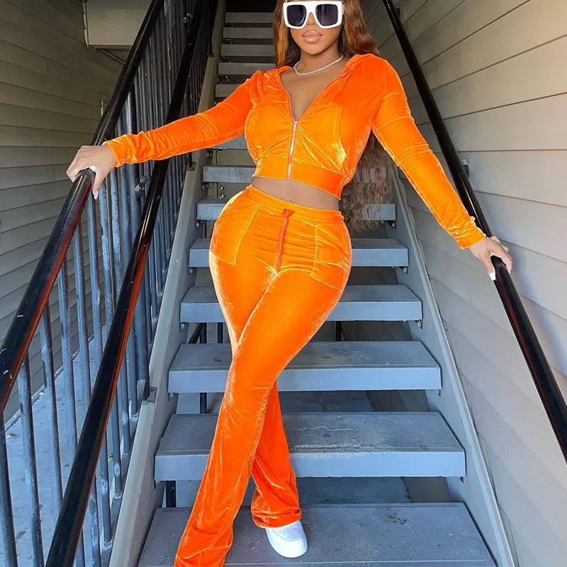 Autumn Winter Velvet Tracksuit Women Clothing Sets Sporty Casual Two Piece Set Top and Pants Running Fitness Velour Jogging Suit