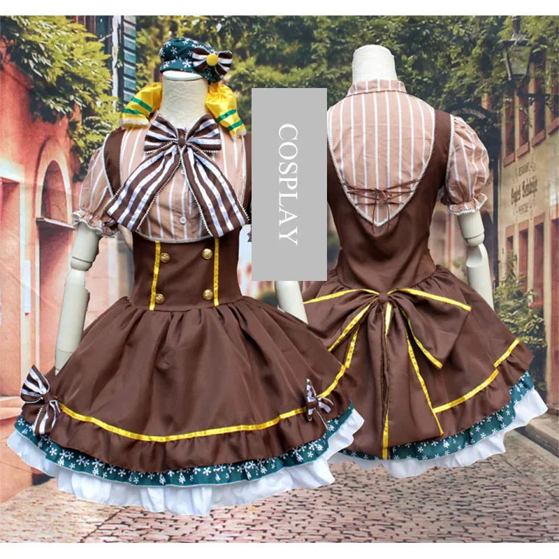 Anime Game Cosplay Costume, jupe courte, princesse Lolita, douce et mignonne, jupe à bretelles pour adolescents, uniforme d'Halloween, ensemble de mode Cosplay