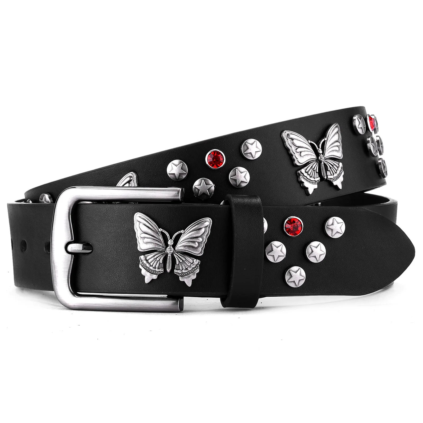 

Fashion New Diamond Metal Rivet Belt for Men and Women Punk Hardware Cowboy Belt Y2K Belt Designer Belt Women's Belt