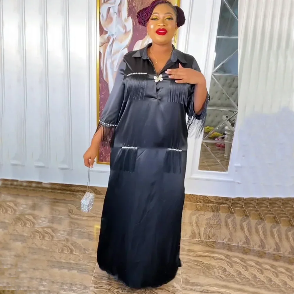 Африканские платья для женщин, новые Дашики Анкара, длинное платье макси с кисточками, базен, традиционный халат абайи, африканская одежда, большой размер