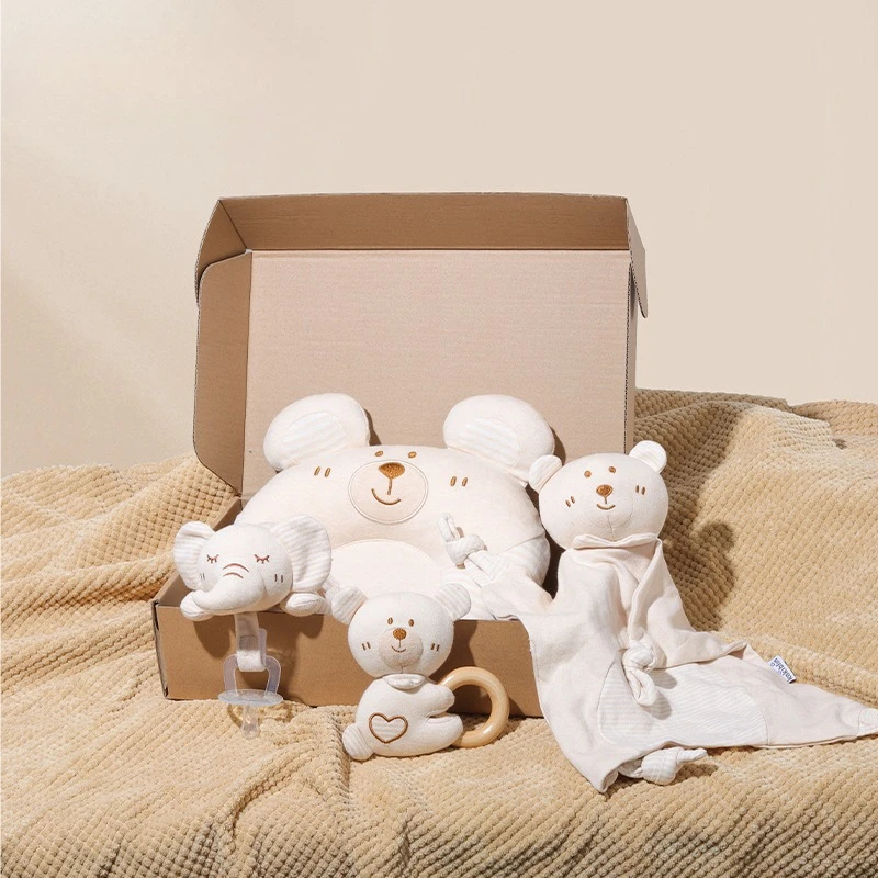 baby-gift-basket-organic-cotton-baby-rattle-set-0-6-months-baby-soothing-and-gnawing-toys-newborn-full-moon-bells-4-piece-set