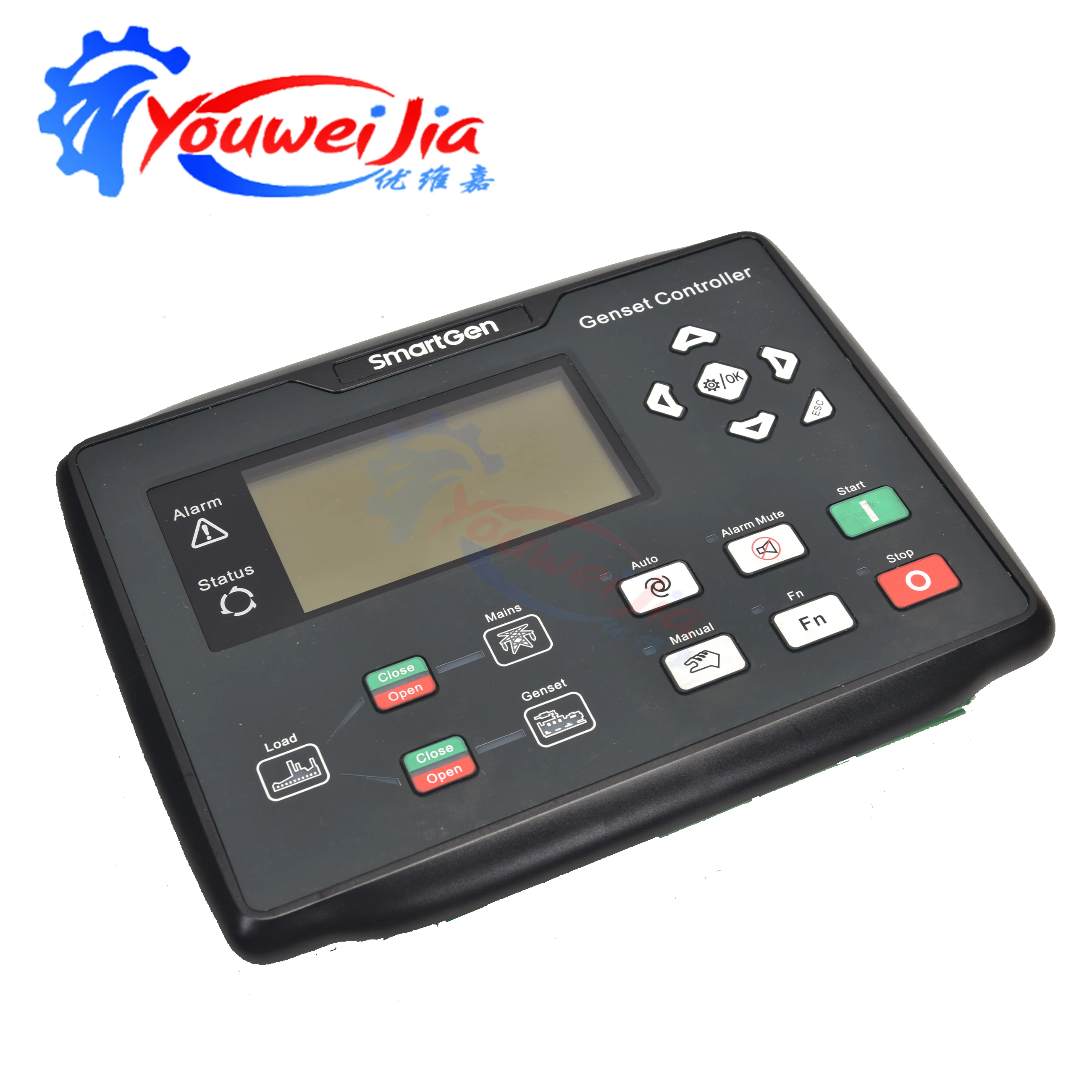 SmartGen HGM9520N GOV AVR RS485 واجهة إيثرنت محول الديزل وحدة تحكم متوازية منتج أصلي