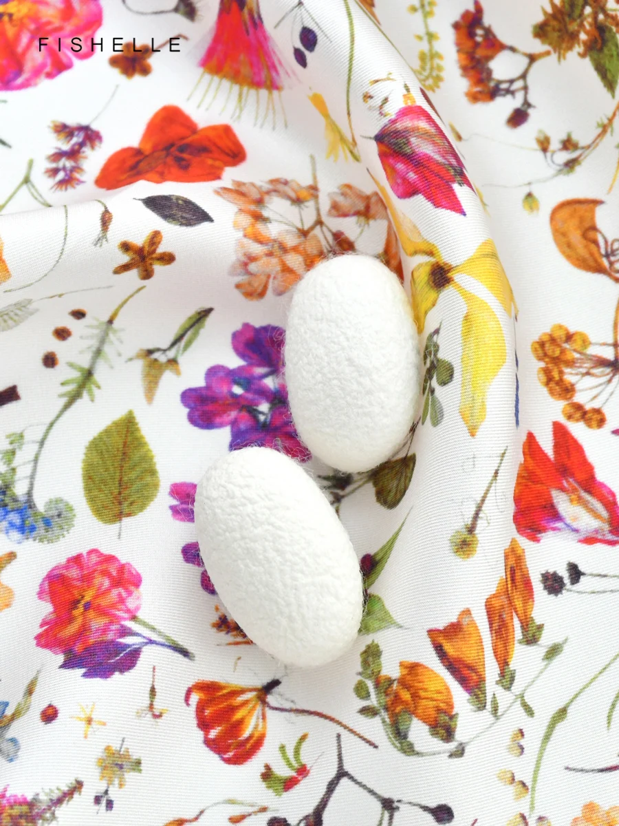 White Floral Print 100% Silk Scarf Women Wrap Neckerchief 50cm Twill Shawl Spring and Autumn Square Scarf Luxury Gift