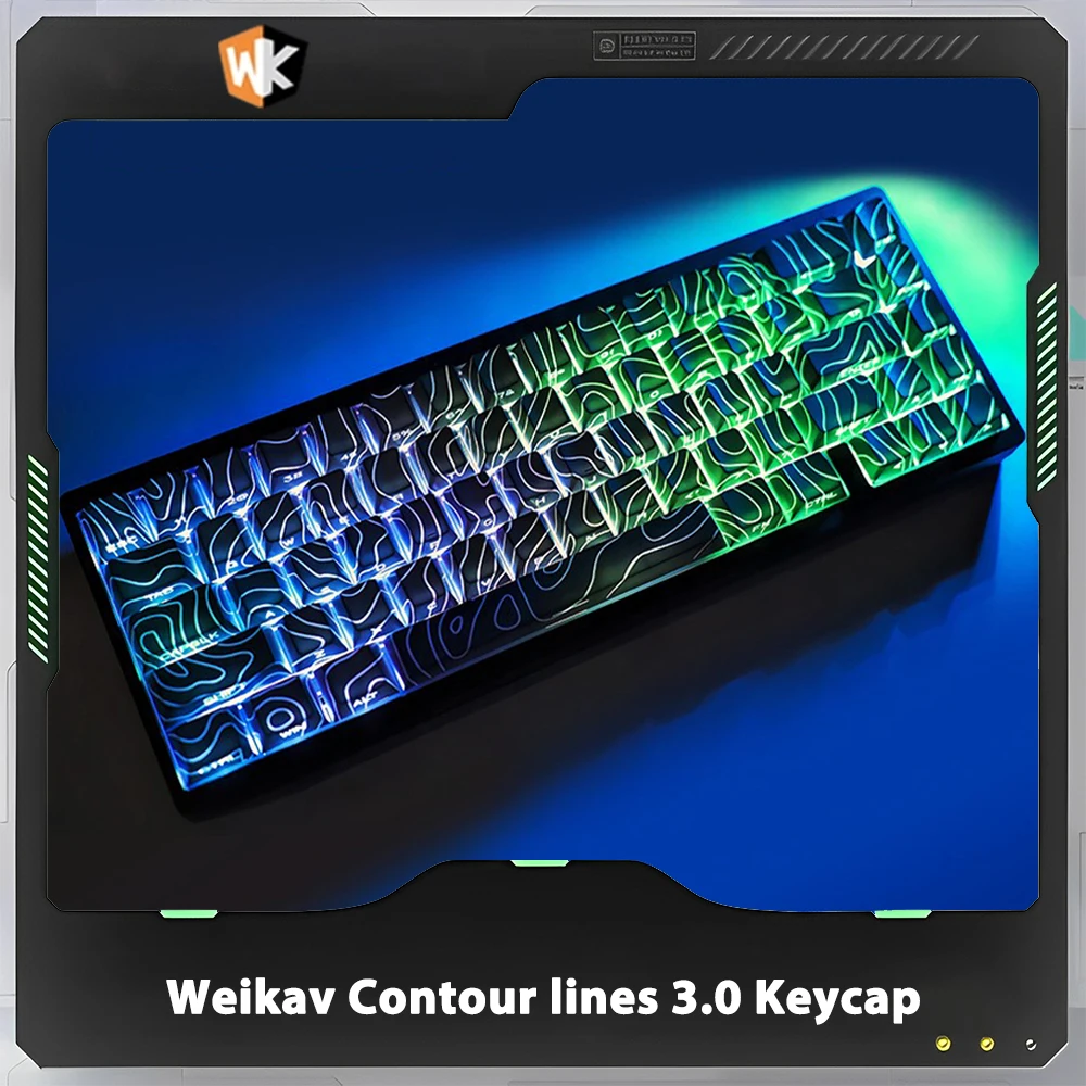 Weikav Contour lines 3.0 Keycap Pattern Translucent Personalized Mechanical Keyboard Keycaps Customized Gaming Accessories Gift