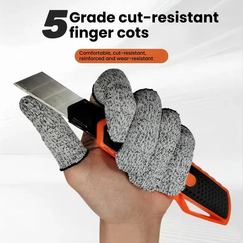 Anti-Cut Finger Sleeves 5-level Elastic Wear-resistant Finger Cut Resistant Protective Gloves for Cooking Crafting Work Reusable