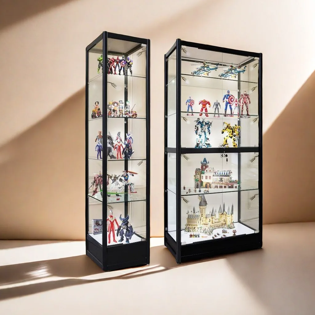Figure Display Transparent Glass Cabinet for Home Toy Gift Cosmetics Model Display Cabinet