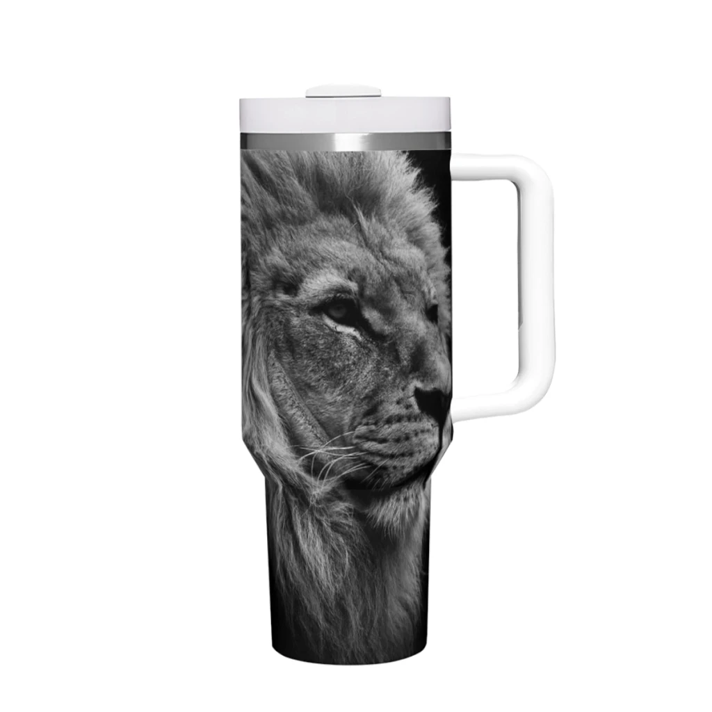 

Car Travel Mugs Animal Lion Stainless Steel 304 Tumbler Water Bottle 40oz/1200ml