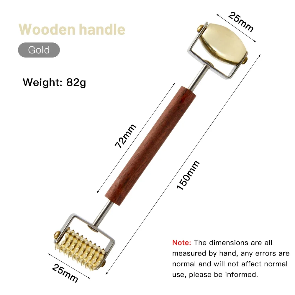Stainless Steel Pointed Roller Double Head Jade Roller Wooden Handle Gua Sha Facial Massager for Face Neck Eye Beauty Skin Care view 6