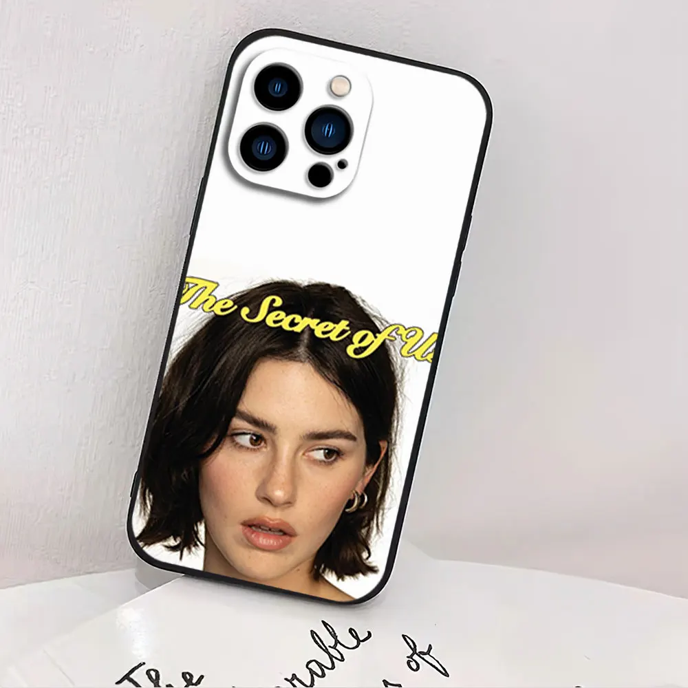 Singer Gracie Abrams The Secret Of Us For iPhone 11 12 13 14 15 16 Pro Max Plus Black Soft Case Shell