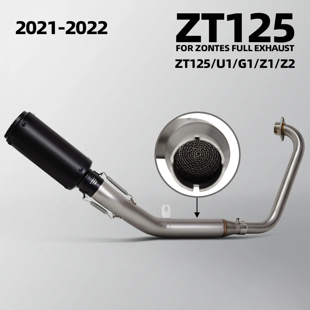 Motorcycle Exhaust System Modify Kit Manifold Project S1 Muffler For Zontes ZT125 ZT155 Z1 Z2 U1 G1 2021-2022