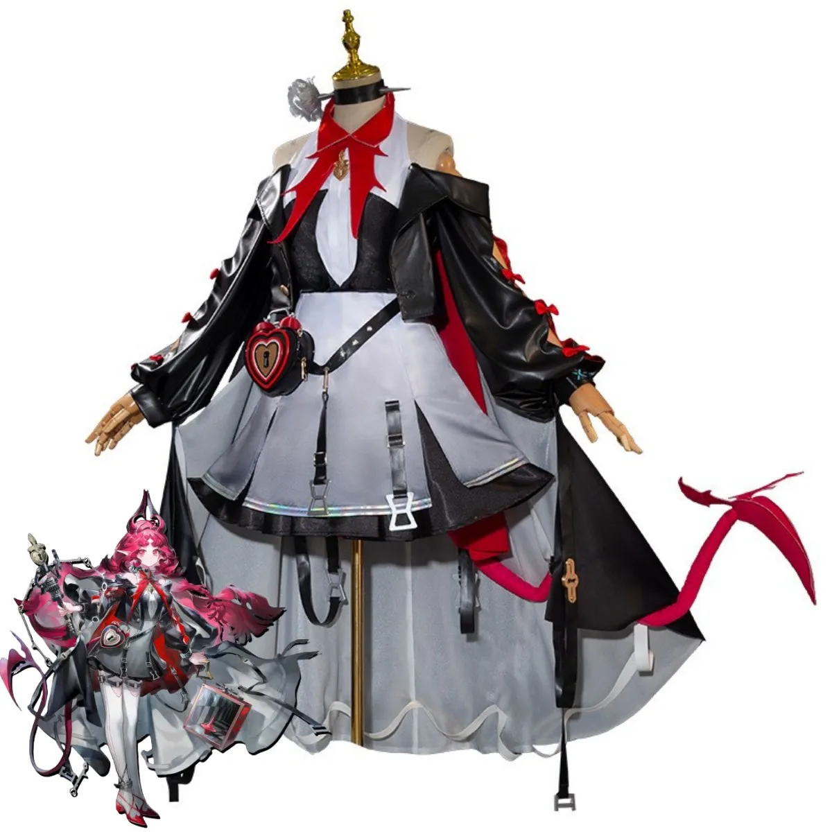 Game Arknights Nymph Cosplay Costume Sarkaz Kazdel Operator Caster Black Cloak Dress Uniform Bag Wig Woman Sexy Carnival Suit