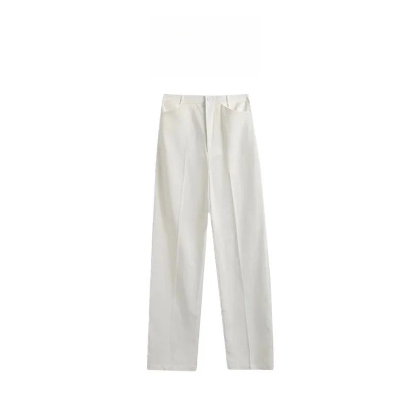 

Spring Fashion Women's Slim Fit Black White Denim Pants mid Waist Cigarette Shape High Waist Long Pants Ladies Trousers