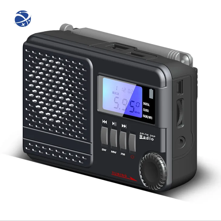 YYHC English Spanish FM AM SW MP3 player 1200 mah battery am fm portable Shortwave radio  receiver WITH USB