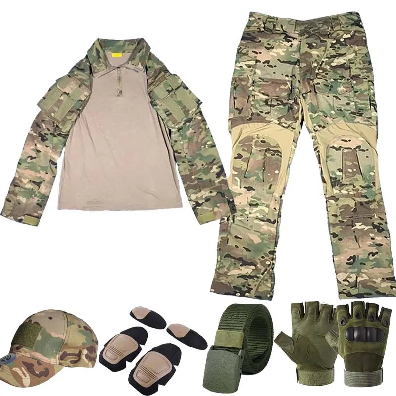 MC Camouflage GEN3 G3 Tactical Suits Hunting Clothes Combat Training Special Force Suit Long Sleeved+ Pants Army Sets Workwear