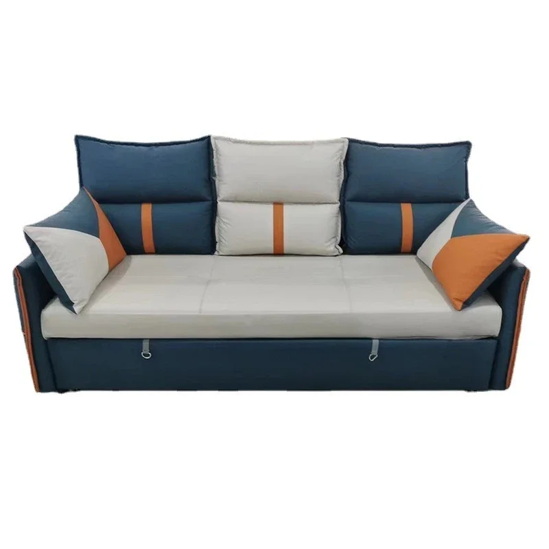 

Multifunctional technology cloth sofa bed dual-purpose removable and washable living room small apartment simple