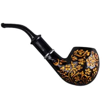 Resin Carved Smoking Tobacco Pipe Washable Retro Bent Filter Tobacco Smoking Pipe Portable Handle Smoke Pipe Men Gift