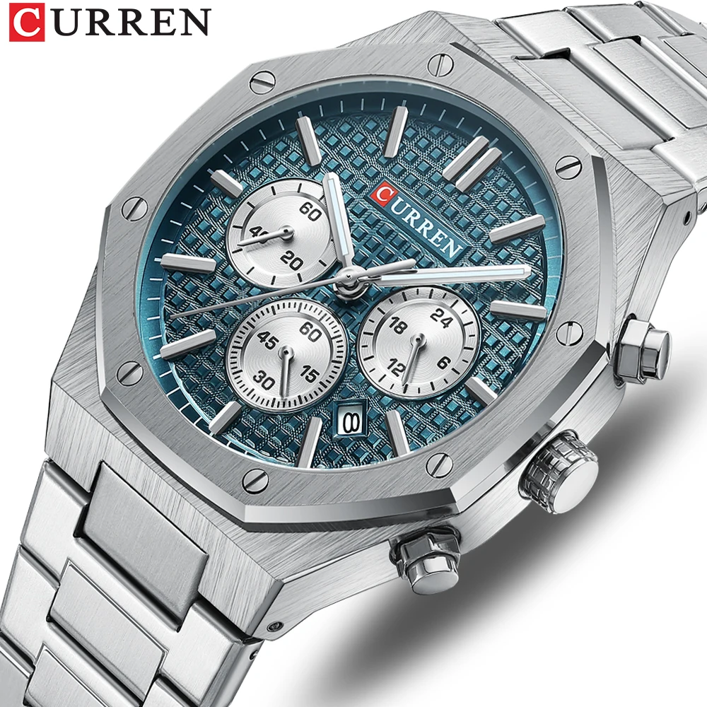 New Design CURREN VIP Business Watches for Men Stainless Quartz Wristwatches Waterproof Chronograph Luminous Sport Wrist Watch