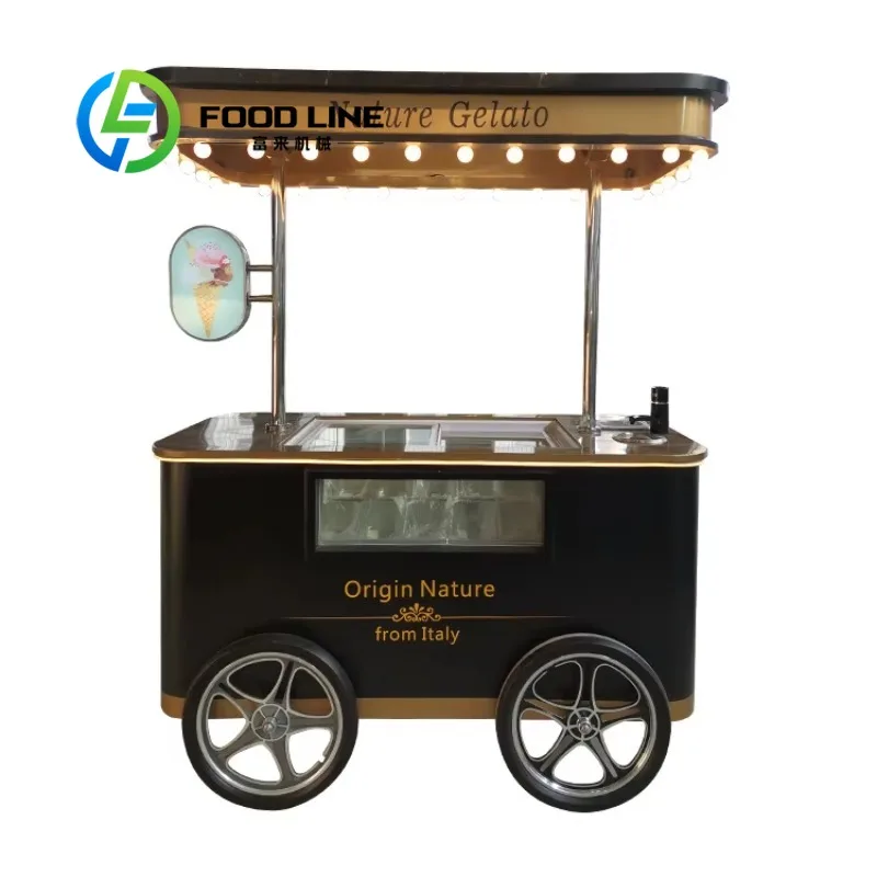 

Мобильная кофейня на колесах с индивидуальным дизайном, тележка для мороженого с внешним морозильным отсеком