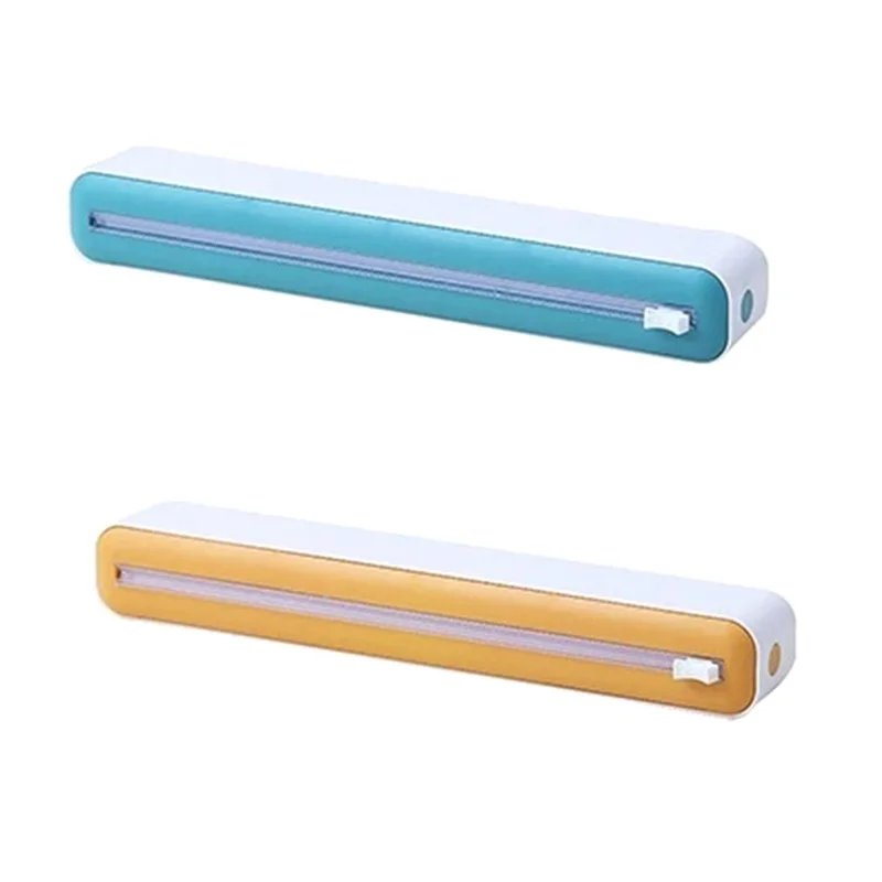 Dispensador de envoltura de plástico recargable magnético A34R con cortador, cortador dispensador de papel de aluminio de estaño, herramienta dispensadora de envoltura de película duradera