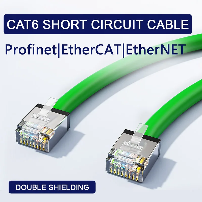 CAT6A Industrial Network Cable with High Flexibility Profinet Ether Servo PUR Drag Chain Double Shielded Short Body Crystal Head