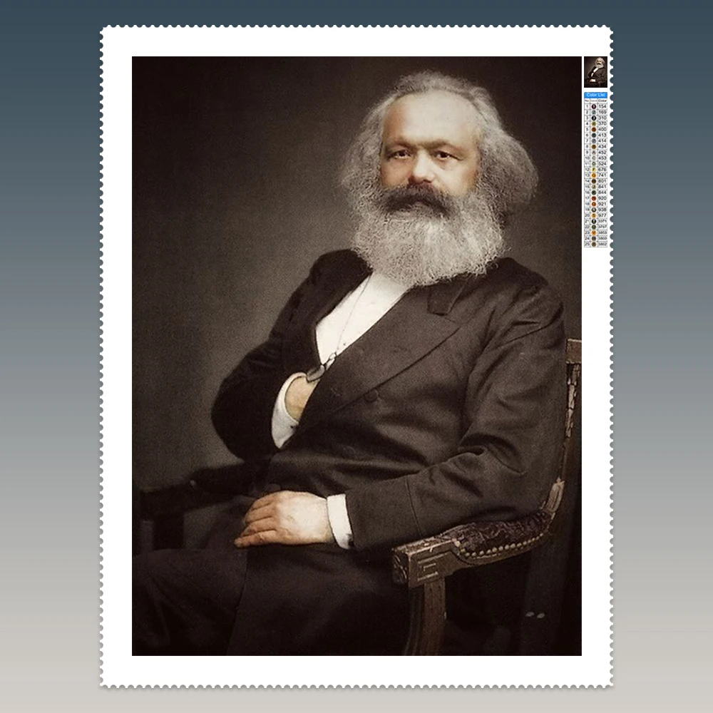 

Philosopher Karl Heinrich Marx Diy Diamond Art Painting Portraits of famous people Rhinestone Embroidery Living Room Wall Decor