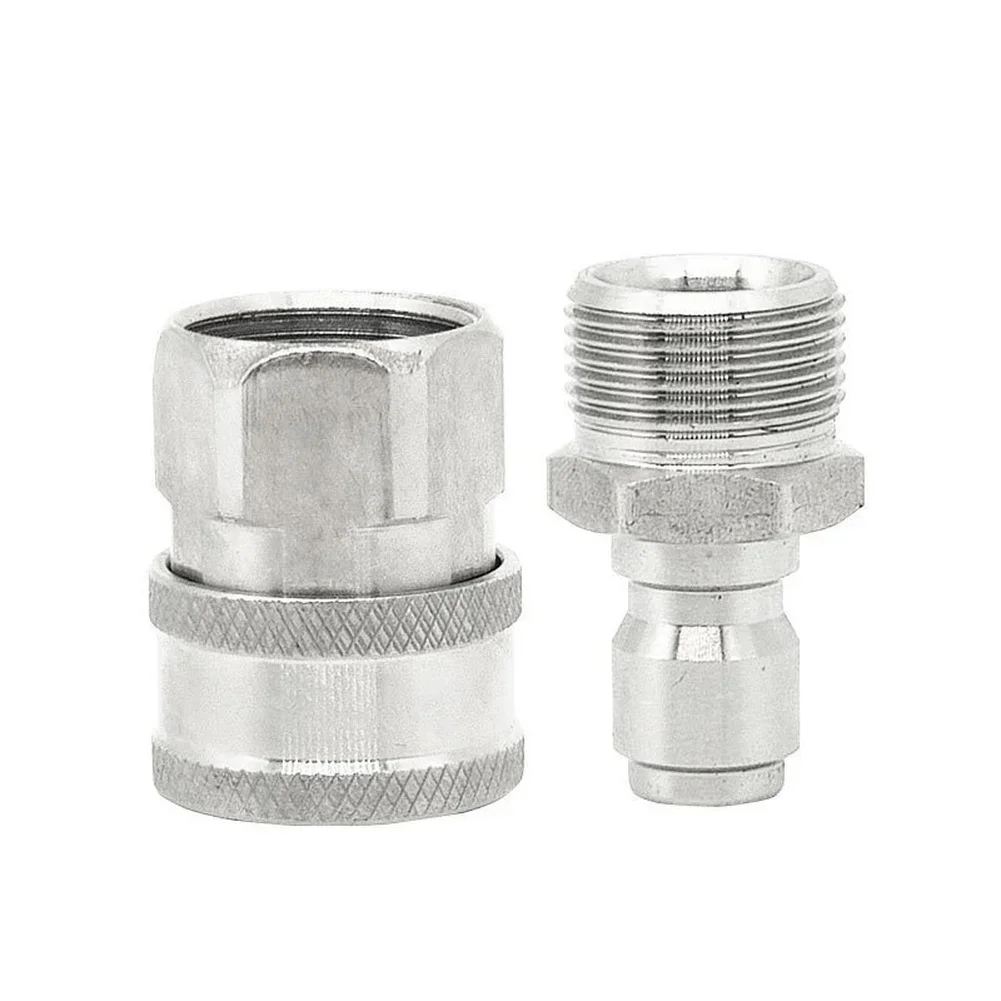 Stainless Steel 22x15mm High Pressure Washer Hose Connector Quick Connect Garden Car Washing Washer Pipe Fitting Accessory Parts