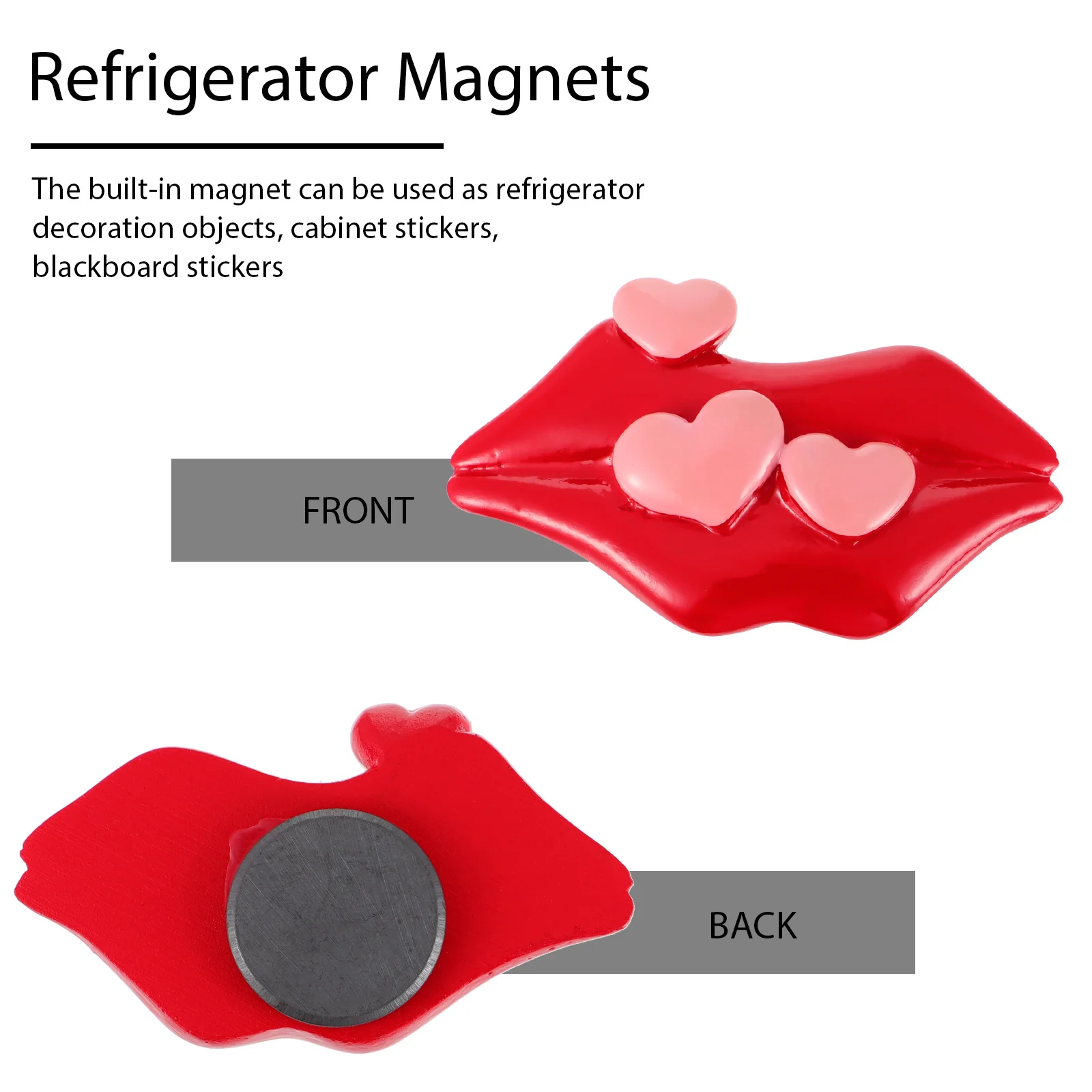 

4Pcs Red Lip Refrigerator Magnets Cartoon Fridge Stickers Magnetic Decoration for Home Kitchen Office Creative Magnetic Red Lip