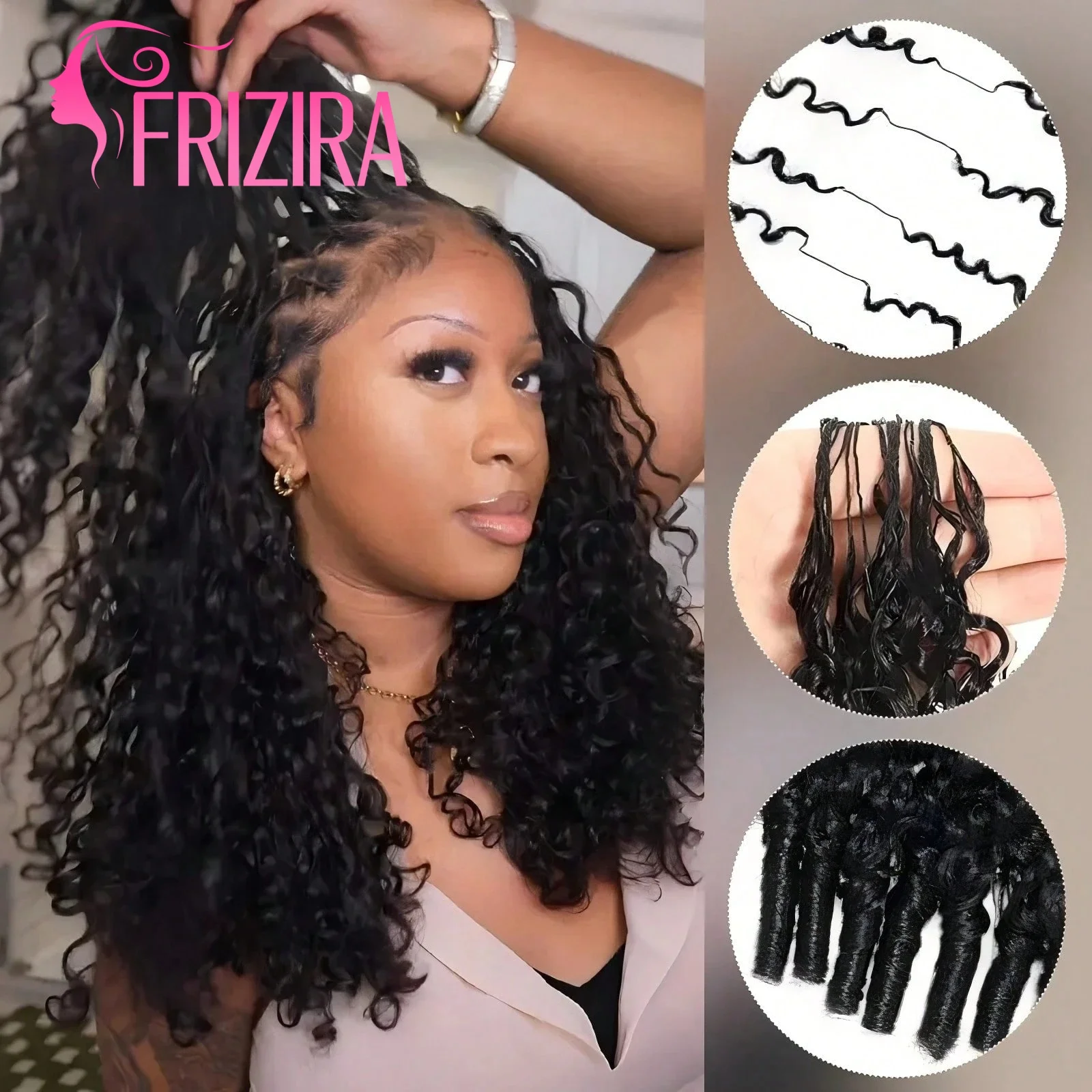 Extensions de cheveux humains en crochet birman, nœuds miracle pré-séparés, 65 g/paquet – Tresses bohèmes sans nœuds, 4-5 paquets, coiffures bouclées multiples protectrices pour femmes