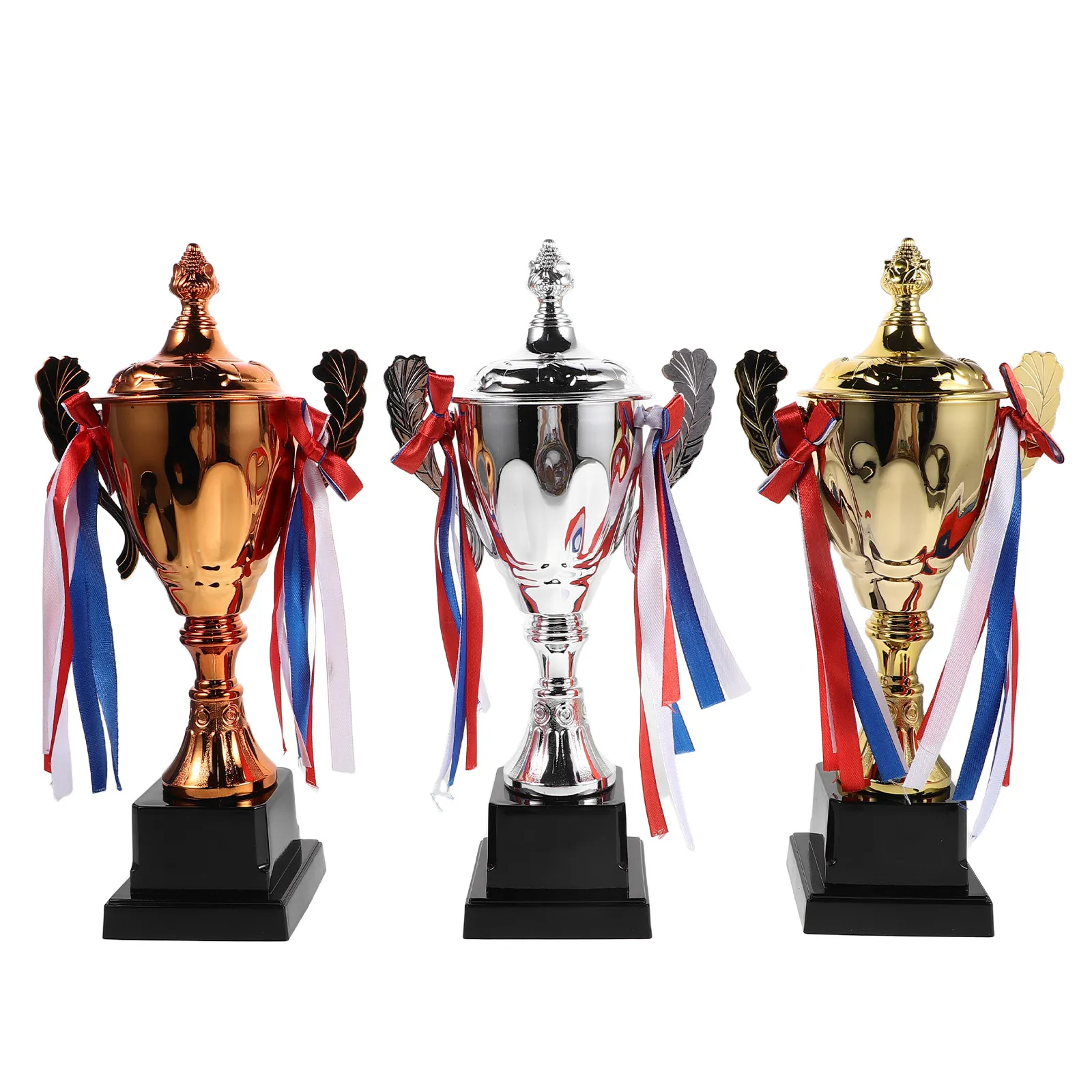 3Pcs Gold Silver Bronze Sports Trophy Set Award Ceremony Soccer Football Competition Prize Cup 1St 2Nd 3Rd Place Recognition