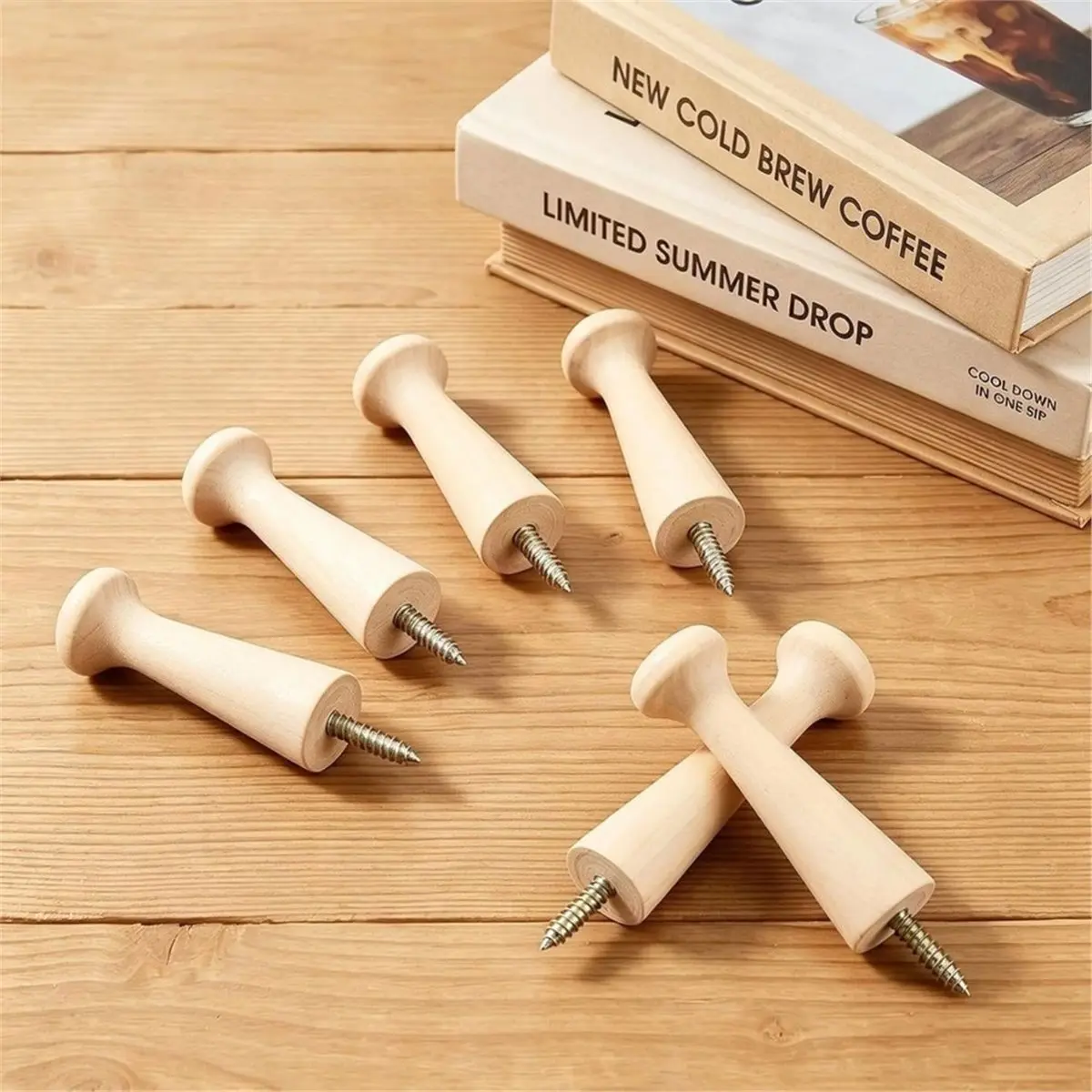 20 Pcs Screw-on Wooden Shaker Pegs for Hanging 3.19 Inch Unfinished Wood Pegs for Shaker Rack Hanging Coat Hat Towel