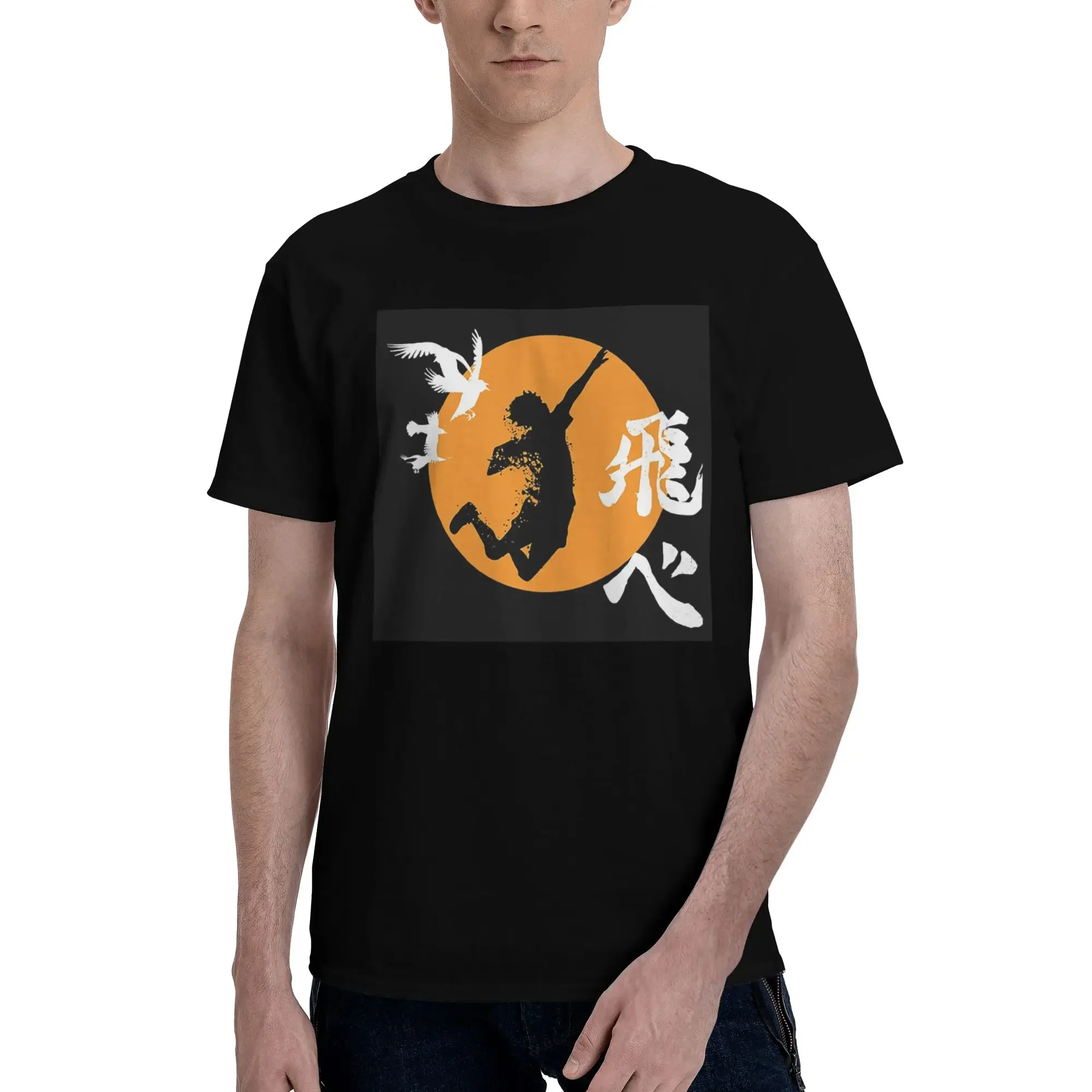 Haikyuu Karasuno Fly High Manga Anime 100% Cotton T-Shirt Men's Classic T Shirts Men Round Neck Short Sleeve S-6XL
