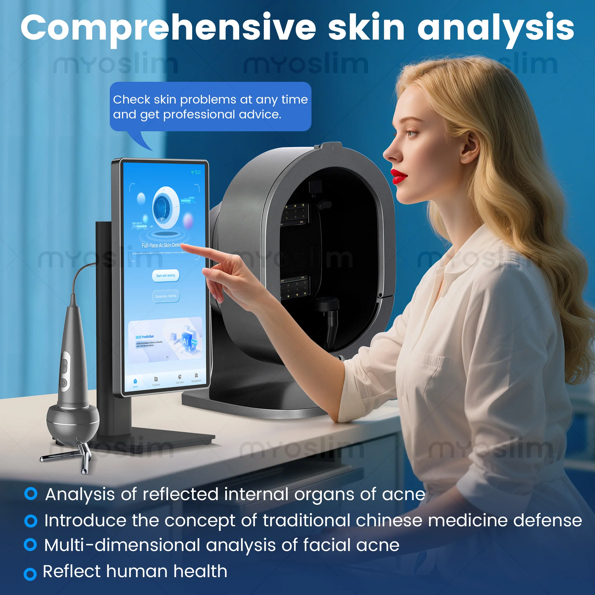 2025 Professional 3D Facial S5 Camera Scanner UV Skin And Hair Analysis Measuring Machine Digital Facial Scanner Skin Analyzer