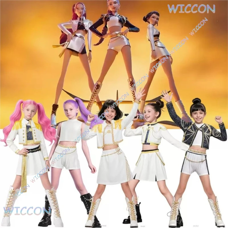 

Детский костюм Rumi Mira KPop для охотников на демонов, детский костюм для ролевых игр для девочек, сценический комбинезон для косплея, одежда, карнавальный костюм на Хэллоуин