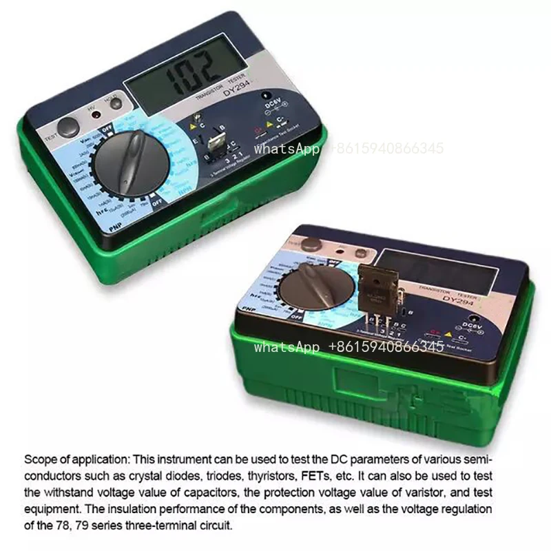 DY294 Multifunction Digital Transistor Analyzer Tester Semiconductor Diode Triode Reverse AC DC Voltage Capacitance FET