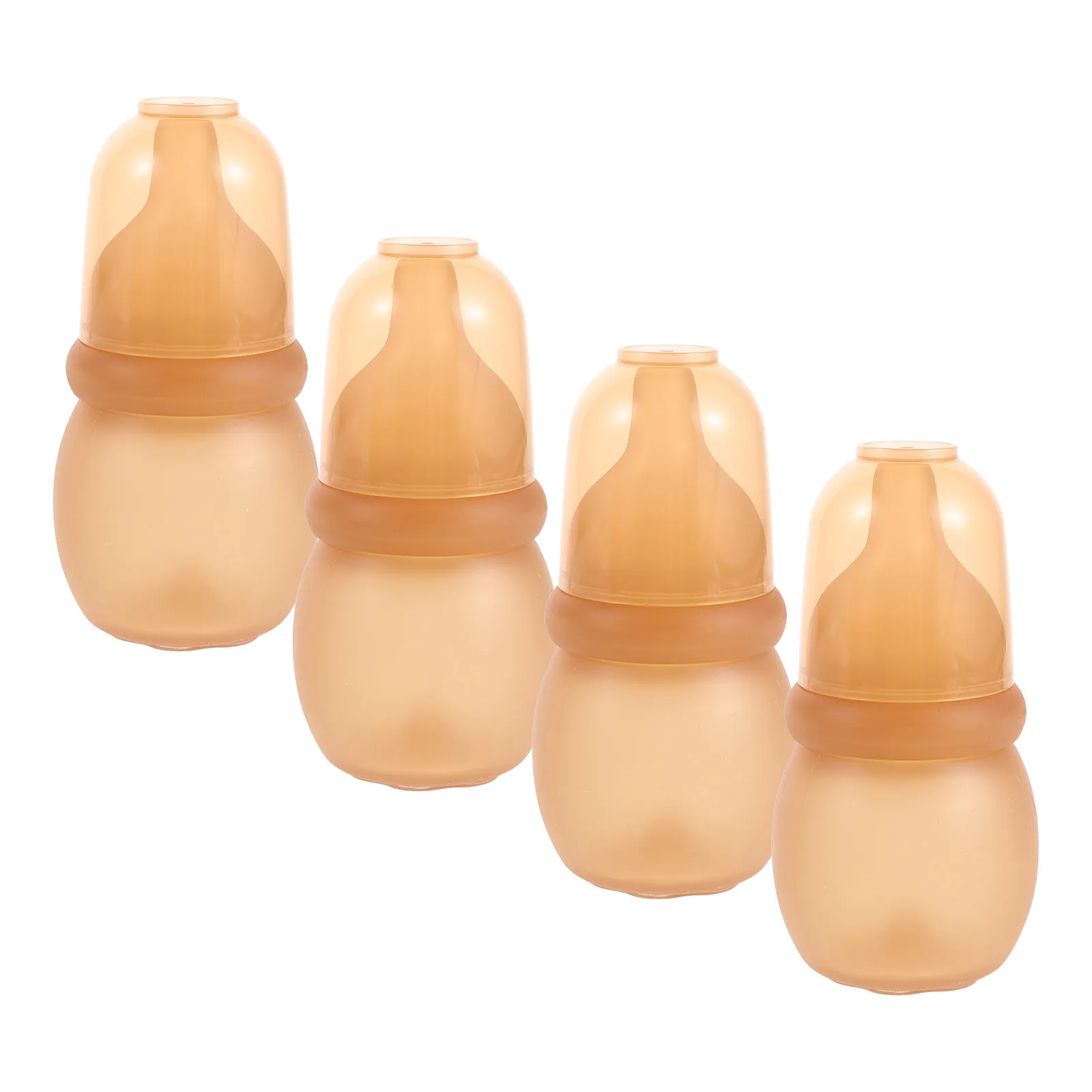 

4Pcs 60Ml Silicone Newborn Feeding Bottle Anti-Gas Colic Relief Soft-Touch Nipple Lightweight Mini Bottle for Early Months