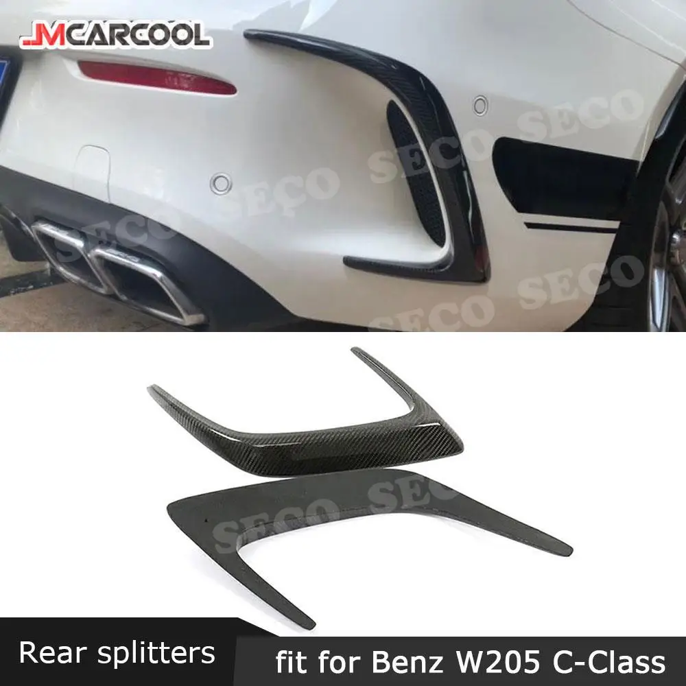 

Carbon Fiber Rear Bumper Trim Side Vent Spoiler for Mercedes Benz C Class W205 C63 AMG C200 C260 C300 Coupe 15-21 FRP Car Parts