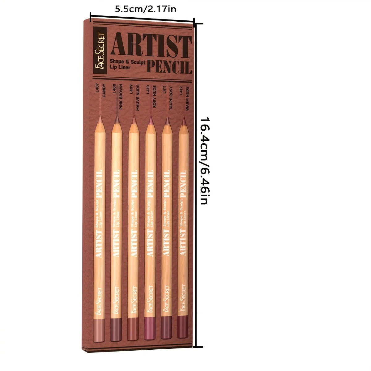 6 ชิ้น/เซ็ต Nude Lip Liner แต่งหน้าชุดกันน้ํา Matte Long Lasting Velvety Texture Lip Liner Lip Combpo เหมาะสําหรับแต่งหน้าทุกวัน
